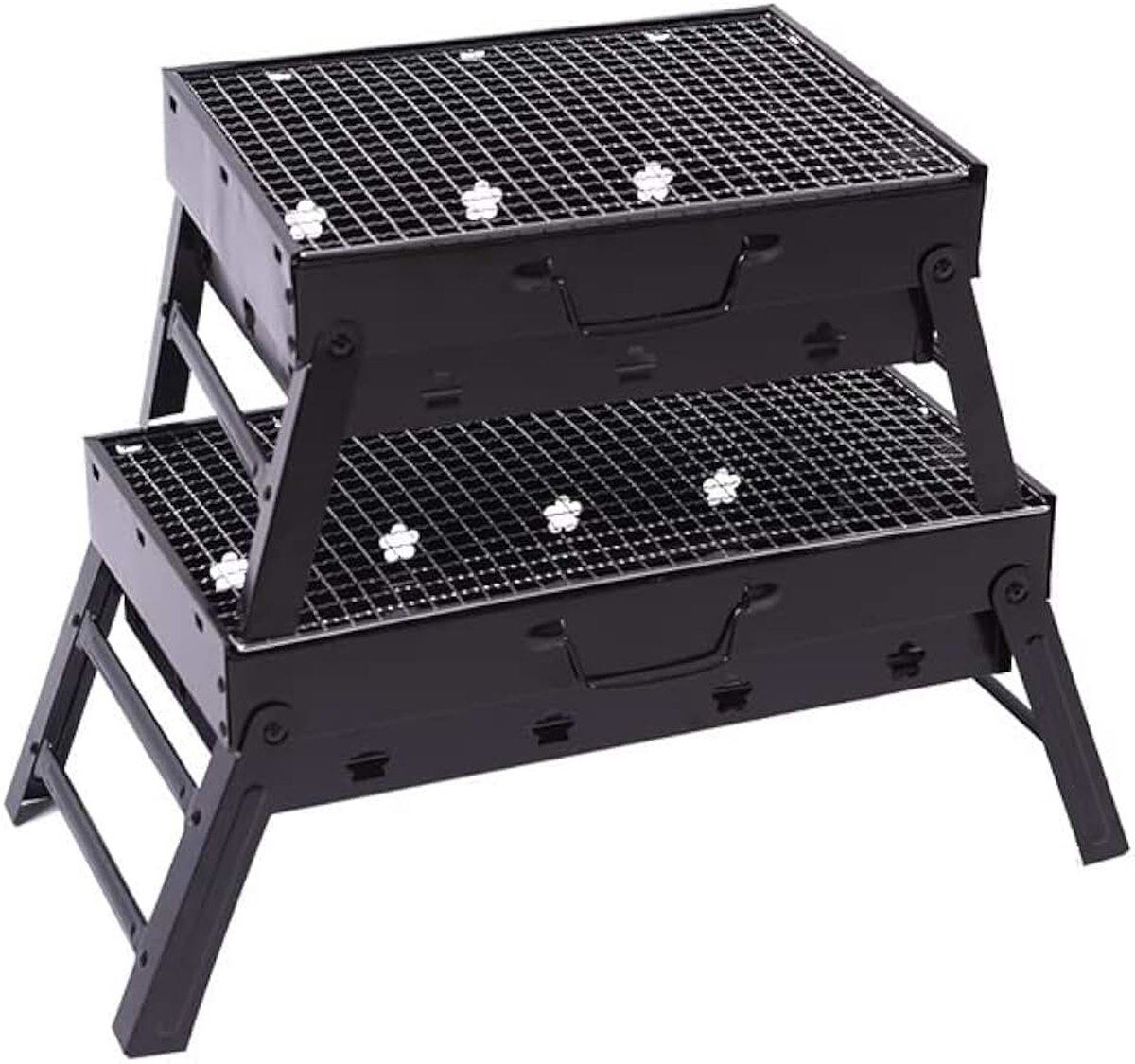 Barbecue Grill, Opvouwbare BBQ Grill, RVS Houtskool Barbecue Bureau Tafelblad Outdoor BBQ Roker voor Picknick Tuin Terras Camping Reizen (35 * 27 * 20cm)
