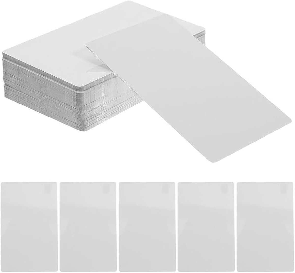 50 stuks white metalen visitekaartjes voor sublimatie, dikke aluminium blanks, DIY graveerkaarten voor bedrijfsnamen en praktisch gebruik en eenvoudige opslag