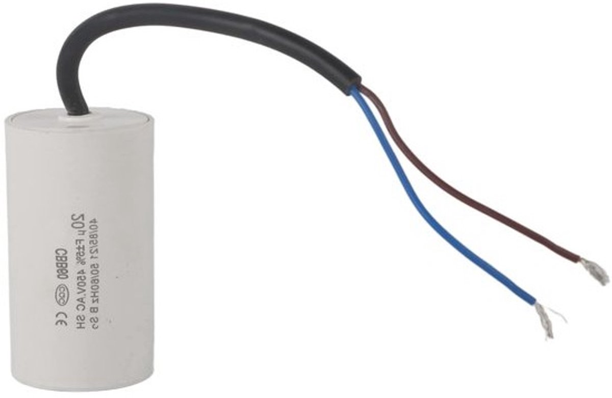 Motorstartcondensator - 450V 20uF - CBB60-condensator voor elektromotoren - Met aansluitdraad - Betrouwbare prestaties