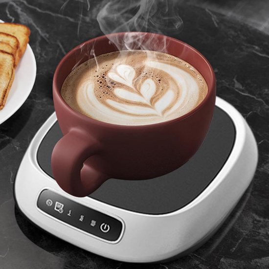 Koffiemokverwarmer,Koffiemokverwarmer Auto uitgeschakelde Verwarmingsplaat - Theewarmer voor koffiekopje, drankjes, melk, thee, , , bedrijf, thuis, kantoor, burea - wit — afbeelding 4