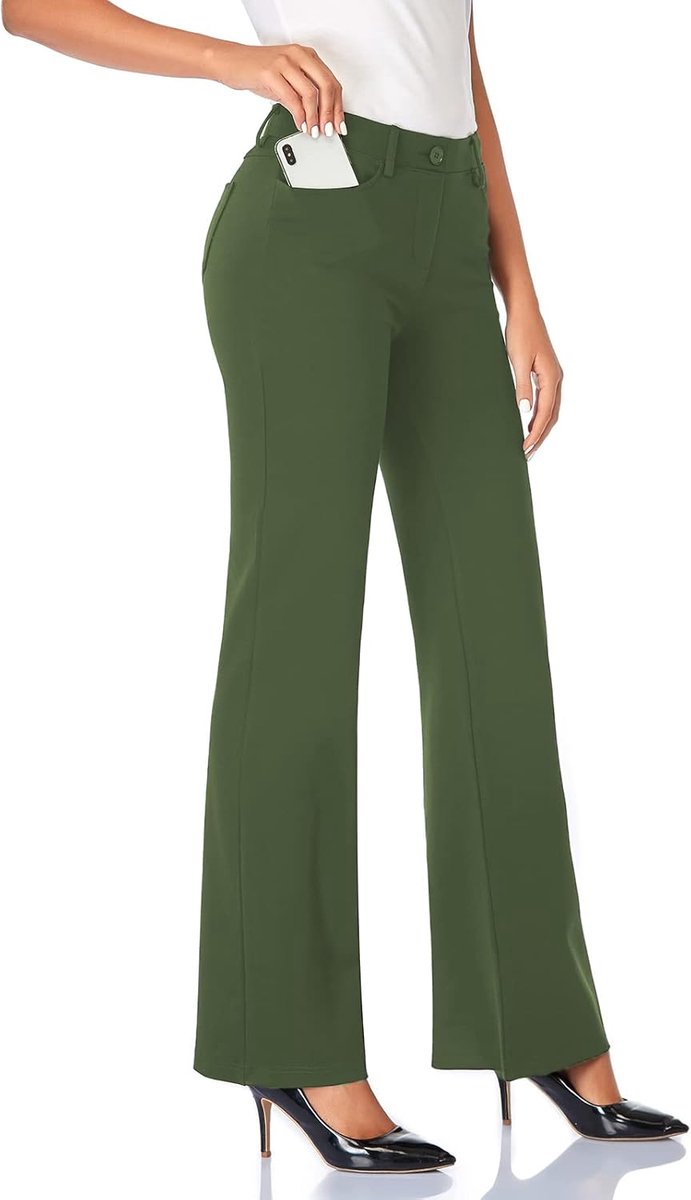 Dames 71cm/76cm/81cm/86cm Bootcut Stretch Broek met 4 Zakken, Tall/Long/Regular/Petite voor Kantoor, Zakelijk, Dagelijks Elegante Broek
