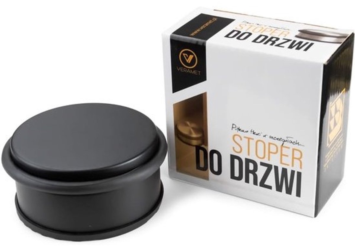 Deurstopper - Mat Zwart - 50 x 100 mm - Roestvrij Staal met Antislip Rubber - Voor Zware Deuren en Muurbescherming