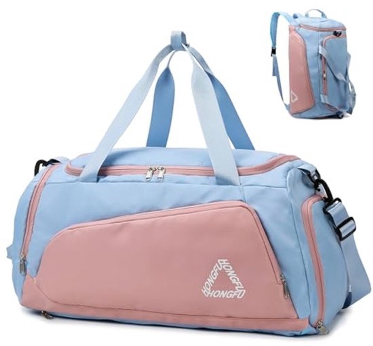 Ruime Sporttas voor Dames - 45L Duffle Bag met Schoenenvak en Waterdicht Nat Vak