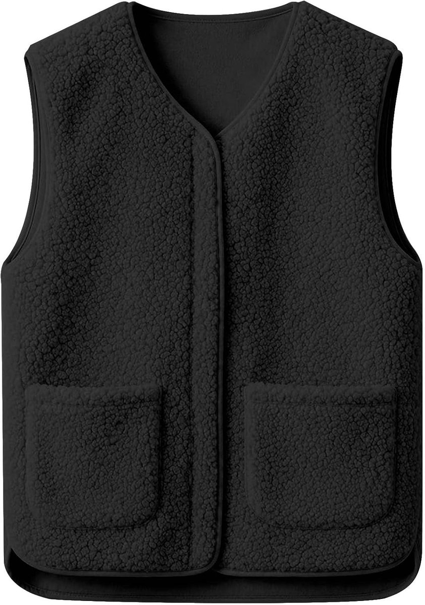 Teddy fleece vest dames teddyvesten herfst winter fleece vest casual teddy vest mouwloos pluche vest teddyfleece damesvesten licht pluche vest warm teddyvest effen ritsen