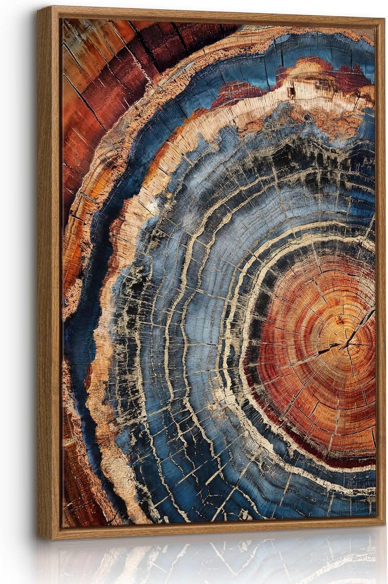 Canvasafbeeldingen met lijst, vintage, boom, ringen, muurschilderingen, abstract, houtnerf, textuur, afbeelding op canvas, natuur, geïnspireerd, boerderij, muurkunst, thuis, wanddecoratie voor kantoor