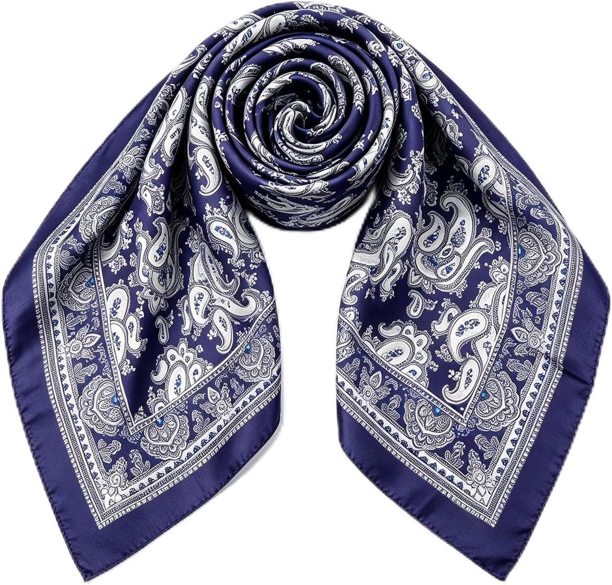 Sjaal, 90x90cm, hoofddoek, halsdoek, bandana, voor dagelijks gebruik, reizen en buitenactiviteiten, uniseks, marineblauw