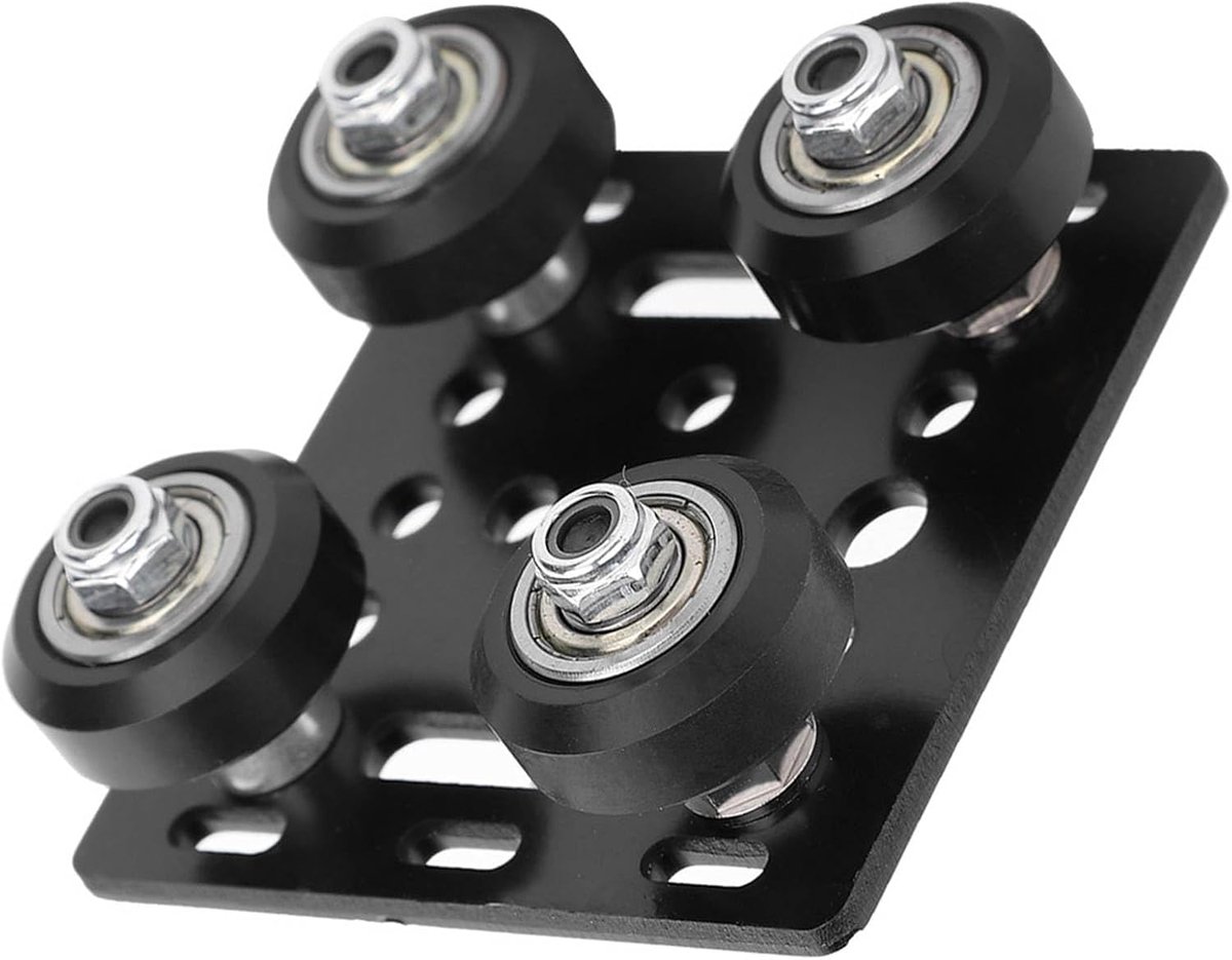 Portaalplaat Zwart, Mini V Portaalstangplaat, V-Wiel Met Plaat, Voor 3D-Printeraccessoires Aluminium Profielen EU-Norm 2020
