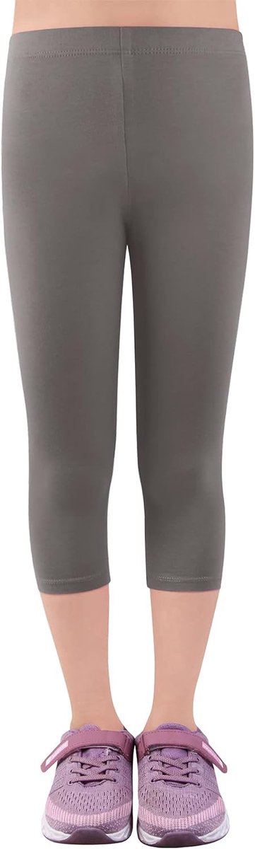 2723 Driekwartlegging voor meisjes, capribroek van katoen, schoolkleding, leeftijd 4-18 jaar, Enkele verpakking grijs, 158/164 cm