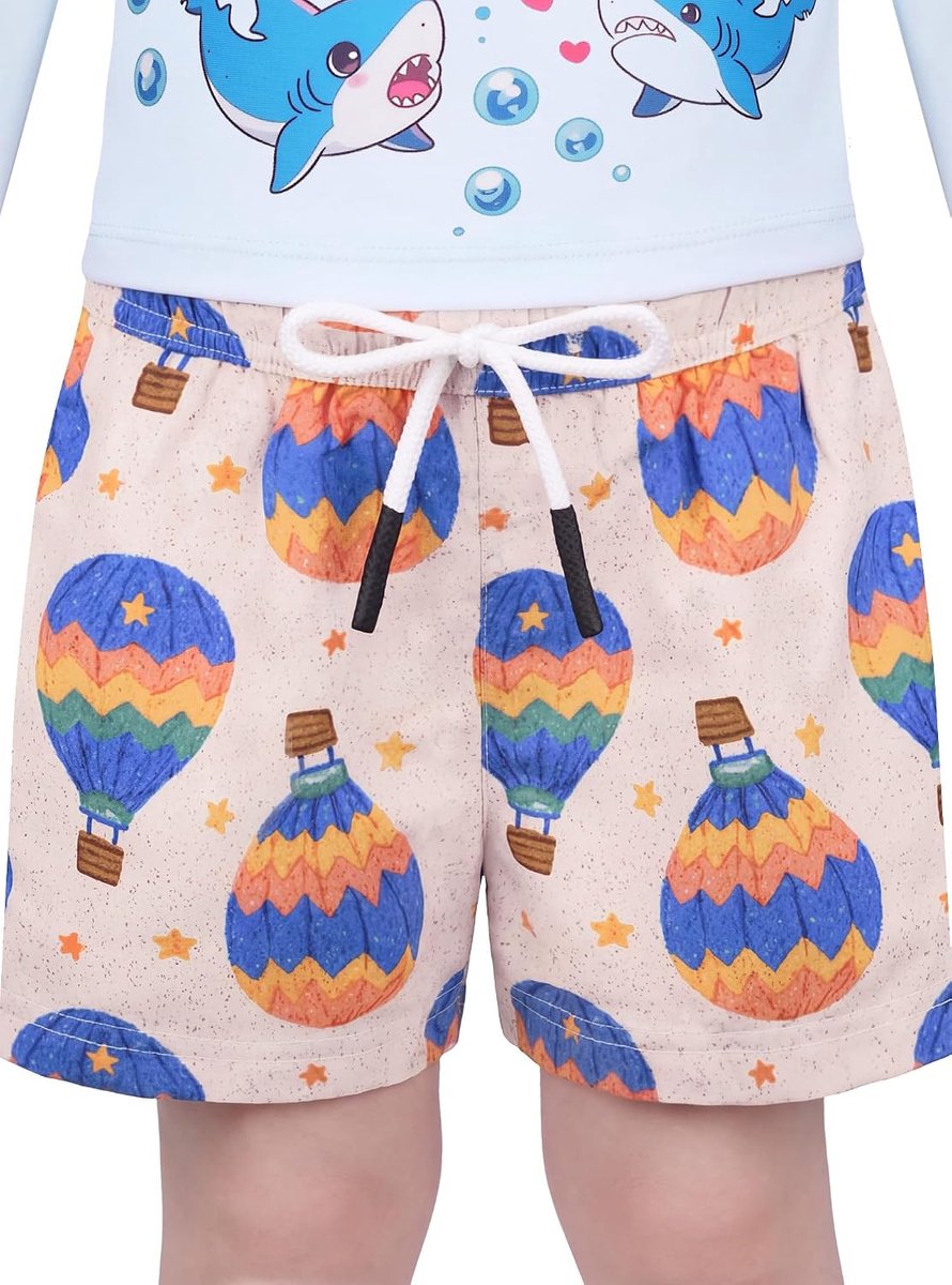 Zwembroek Snel-drogend met Rekbare Compressie Voering, Strandshorts voor Peuter, Maat 2 jaar tot 6 7 8 10 12 14 16