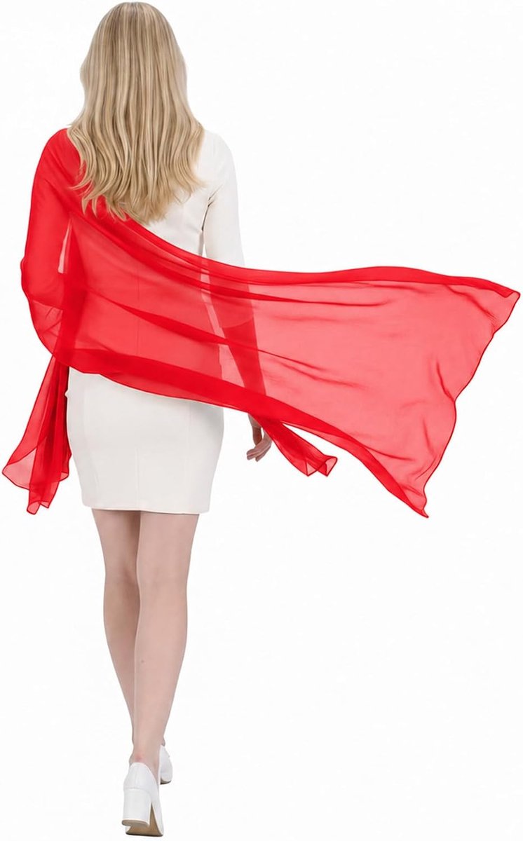 Sjaals en wikkels, lichtgewicht chiffon sjaal voor avondjurken dating prom zijdeachtige sjaal