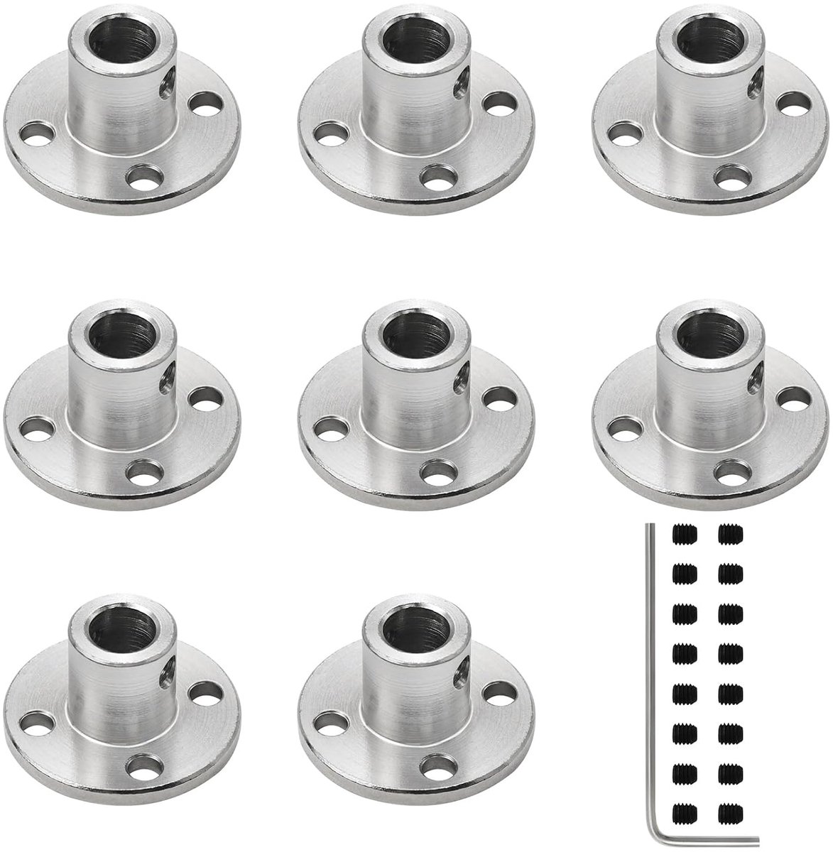 8 stuks askoppeling, flexibele stijve koppeling, flenskoppeling voor askoppeling voor modelbouwmotoren, 6 mm flenskoppeling, golfverbinding, buisflens, geleidermodel, koppelingsaccessoires