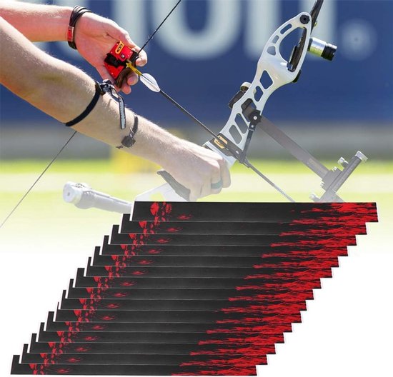 Boogschieten Pijl Sticker, 15 stks Krimpkous Plastic Duurzaam DIY Pijl As Jacht Schieten Apparatuur Set voor Boogschieten Liefhebbers(Rood) — afbeelding 3