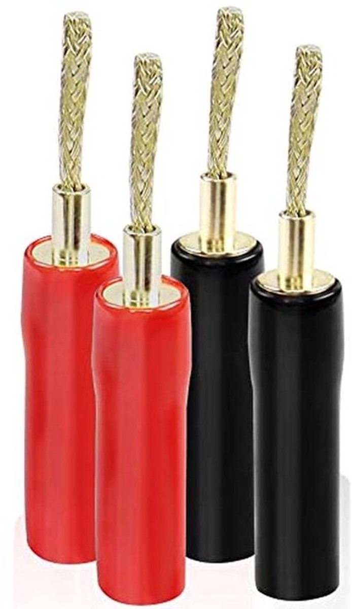 Flexibele Pin Banaan Plug voor Audio - Vergulde 2mm Luidspreker Connectoren (4 Stuks)