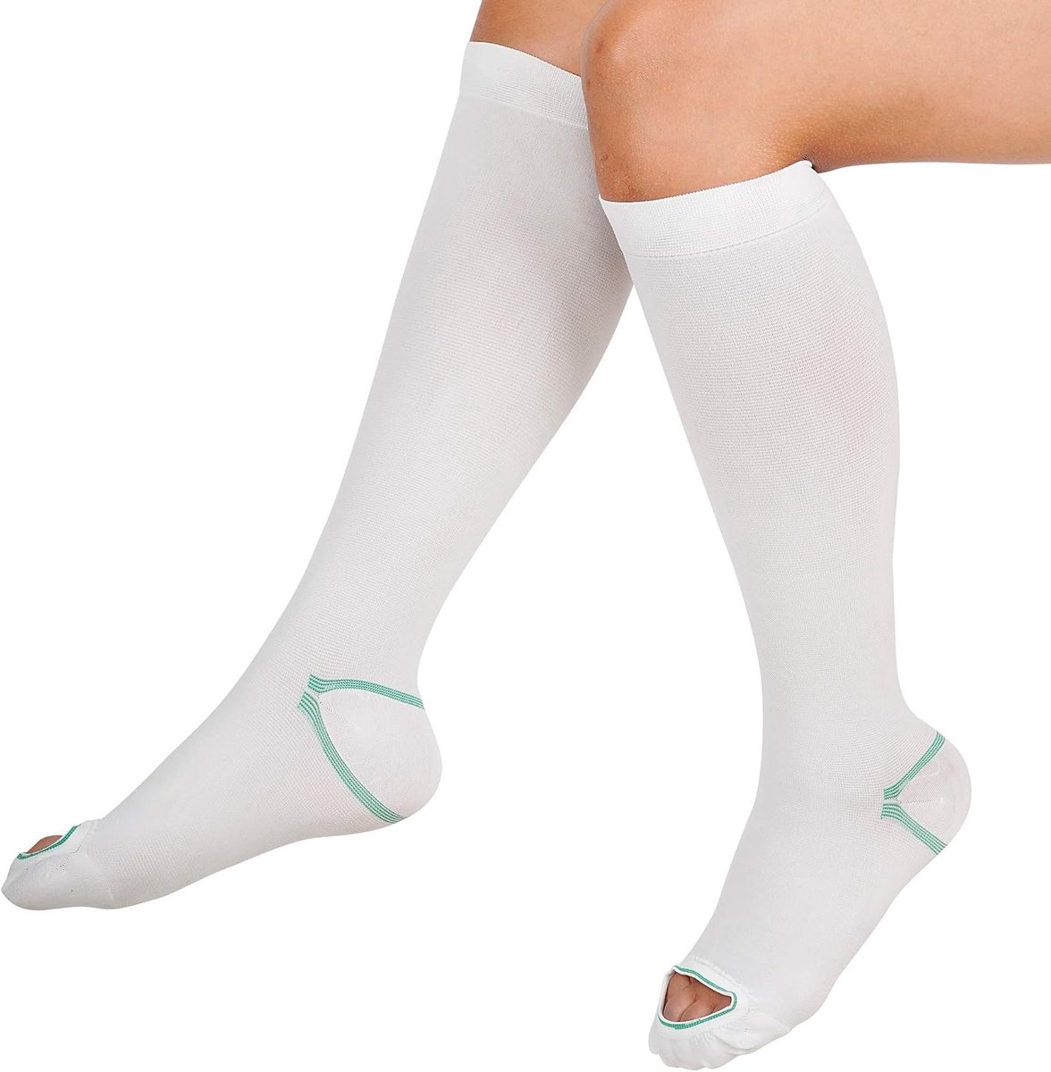 Invera Anti Embolie Compressie Kousen, Knie Hoge Unisex Ted Slang Sokken 15-20 mmHg Matige Niveau