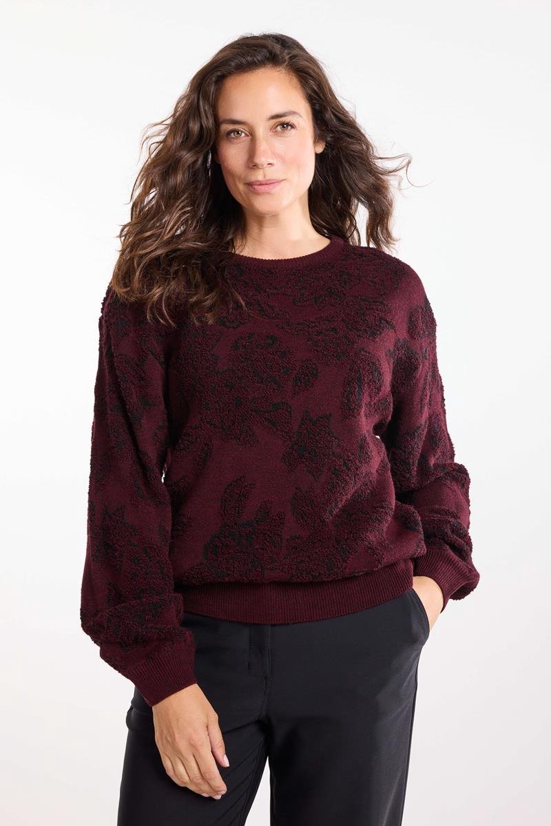 DIDI Dames Pullover Petals Wine Floral jacquard maat 40