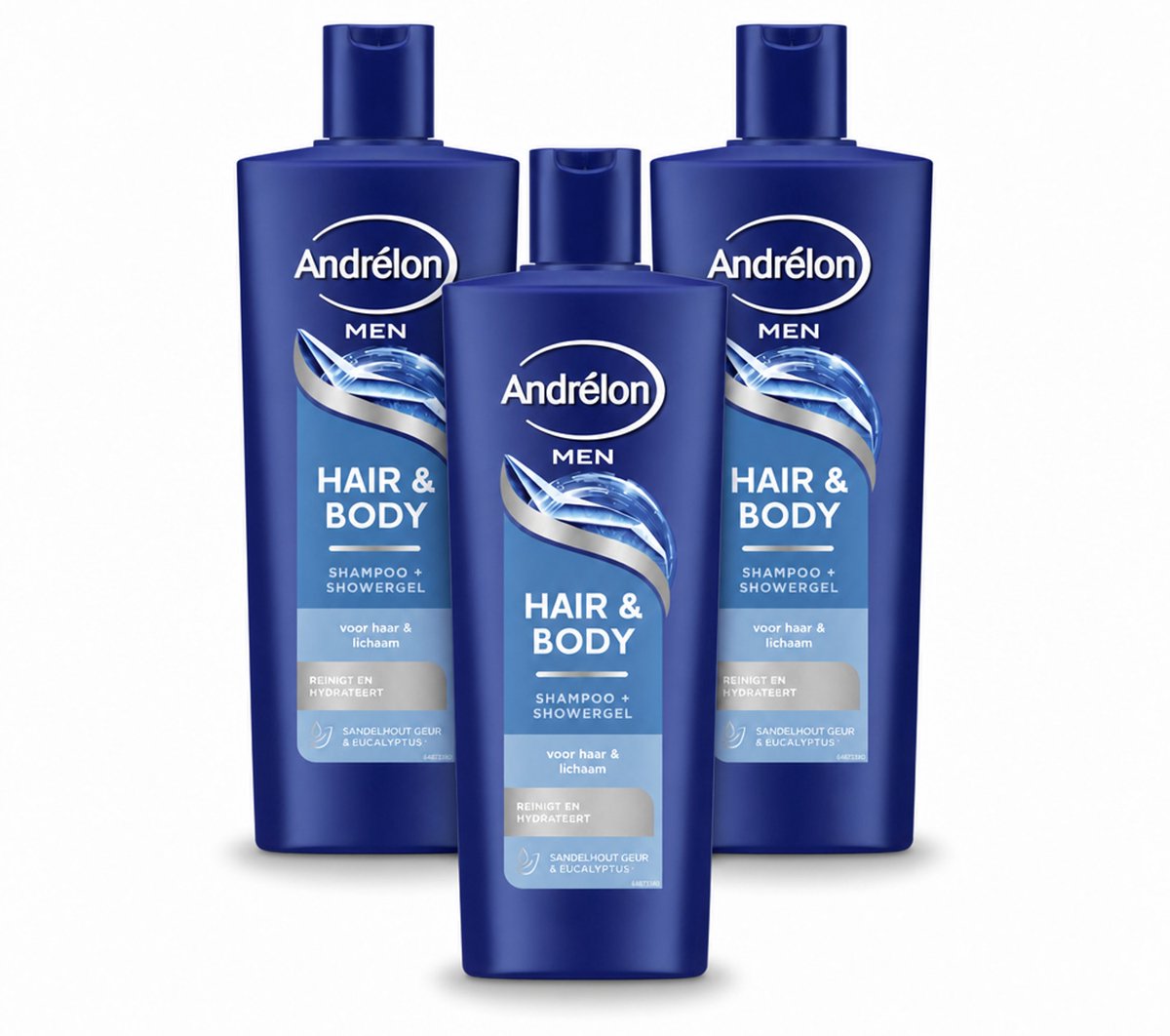 3 x Andrélon – Shampoo – Hair & Body Men – 400 ml - Voordeelverpakking - 3 stuks