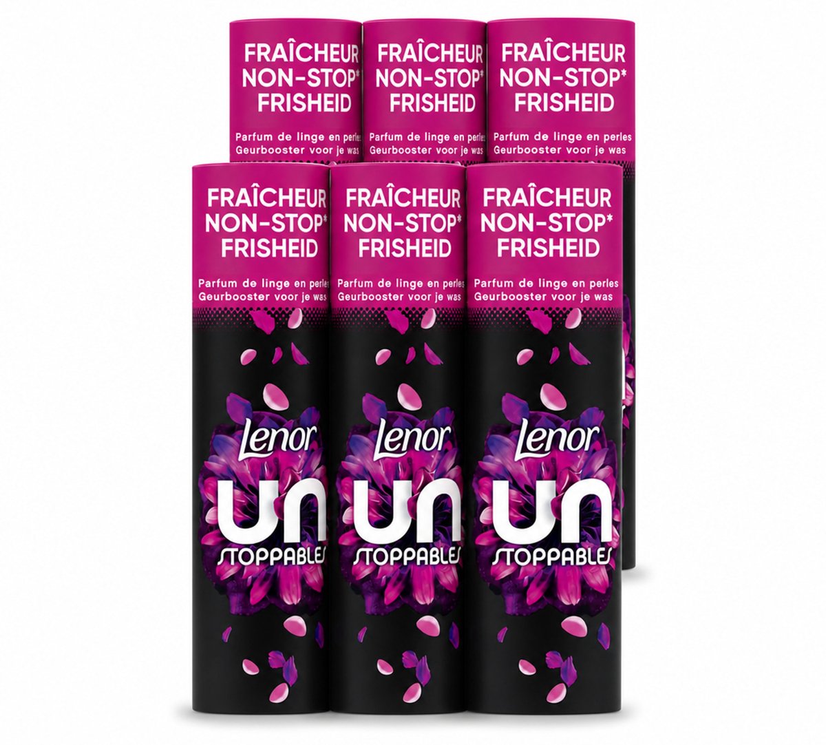 6 x Lenor Unstoppables - Geurbooster - Bloemen Fris - Non-Stop Frisheid - 19 Wasbeurten - Voordeelverpakking - 6 stuks