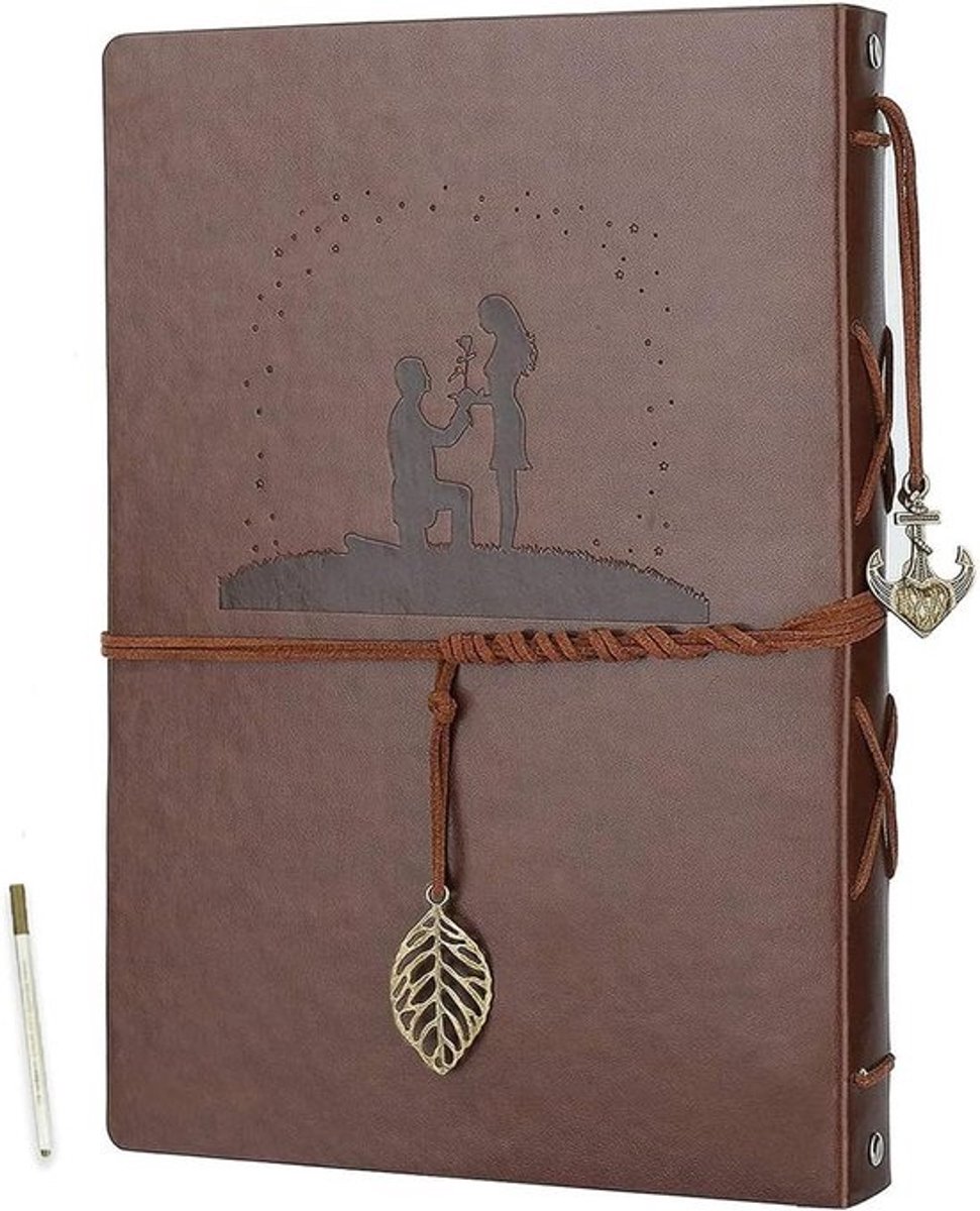 Zelfklevend Fotoalbum met 60 Lege Pagina's - DIY Leer Album voor Scrapbooking - Perfect Cadeau voor Verjaardag en Bruiloft