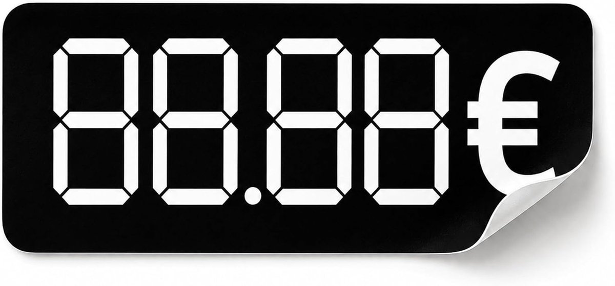 Prijssticker blanco om te beschrijven prijskaartje Euro menuboard menuboard menukaart / 40 x 15 mm (zwart) 40 x 15 mm zwart, wit