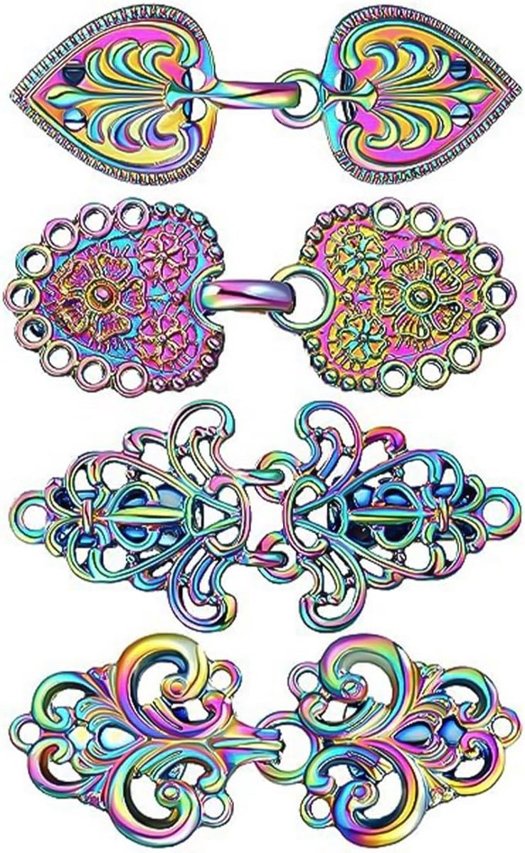 4 Pack Vintage Trui Sjaal Vest Clips Retro Jas Broches Antieke Cape Broche Sluiting Jurk Shirt Clips Voor Vrouwen