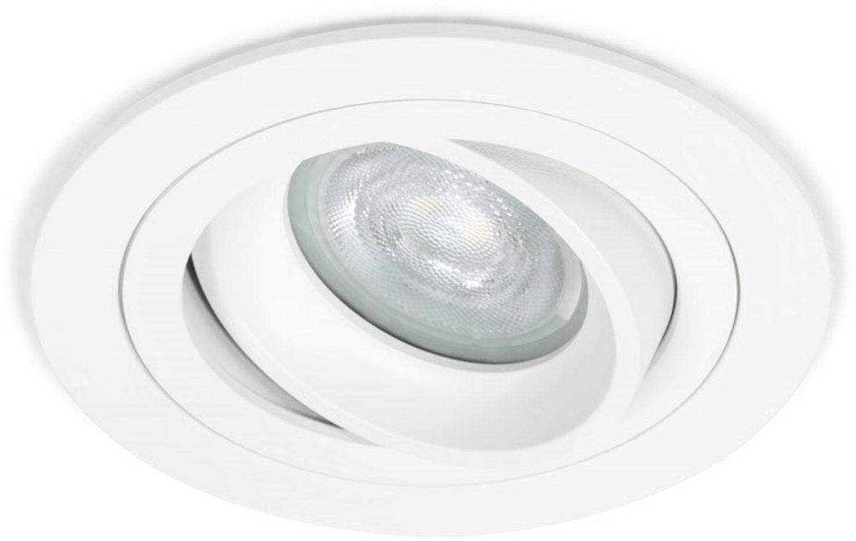 Ondiepe inbouwspot Byron rond wit - 4000K - dimbaar - 36° lichthoek
