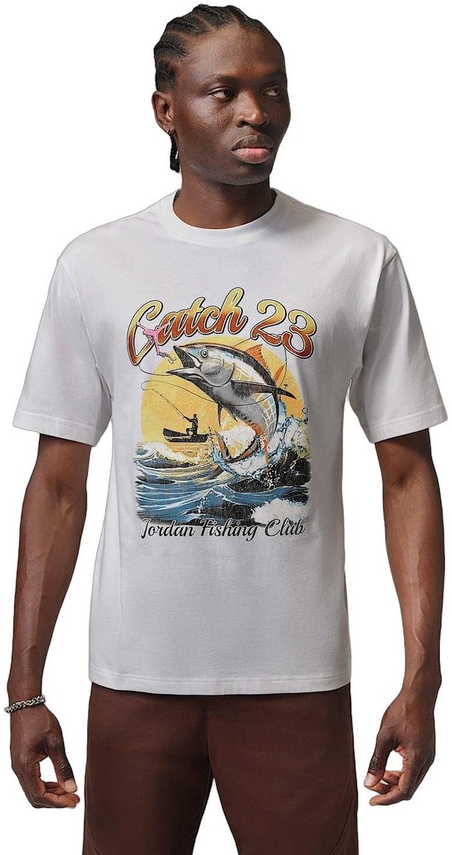 T-Shirt Nike M J NC FISH GFX SS CREW XL Heren Wit