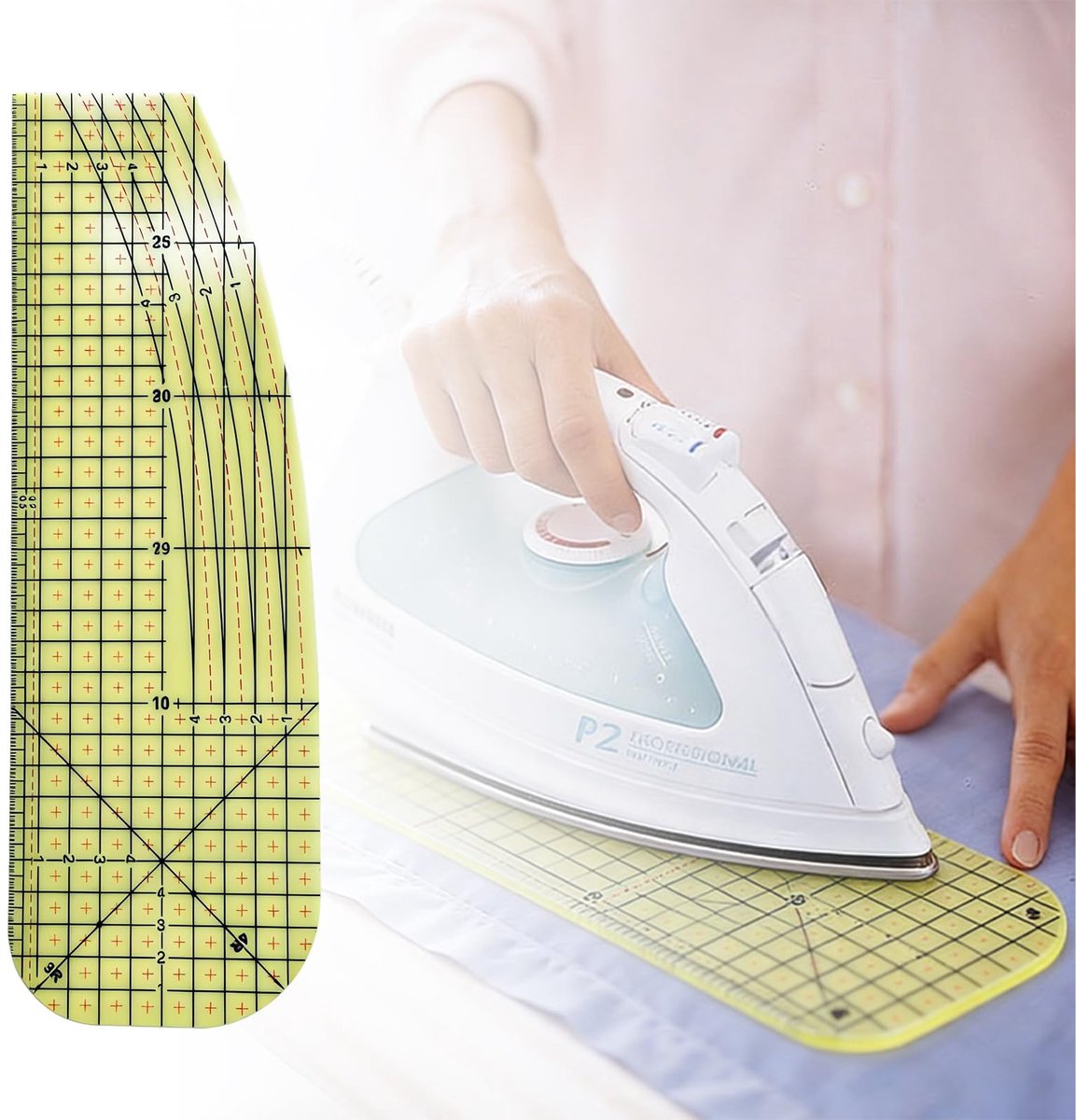 Hittebestendig, 30 x 10 cm, nauwkeurige metrische strijkliniaal, Hot Liniaal, kleermakerswerk, Hot Ironing liniaal voor opstrijken, zoom en textiel, universele warmstrijkliniaal