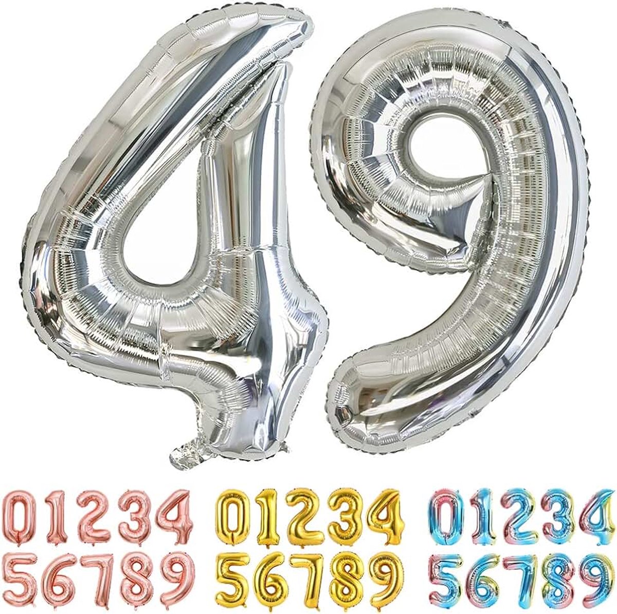 Gigantische Getallen 0 1 2 3 4 5 6 7 8 9 10-19 20-29 30-39 40 50 60 70 80 90 100, Grote folieballon voor Huwelijksdag, Verjaardagsfeest Decoratie
