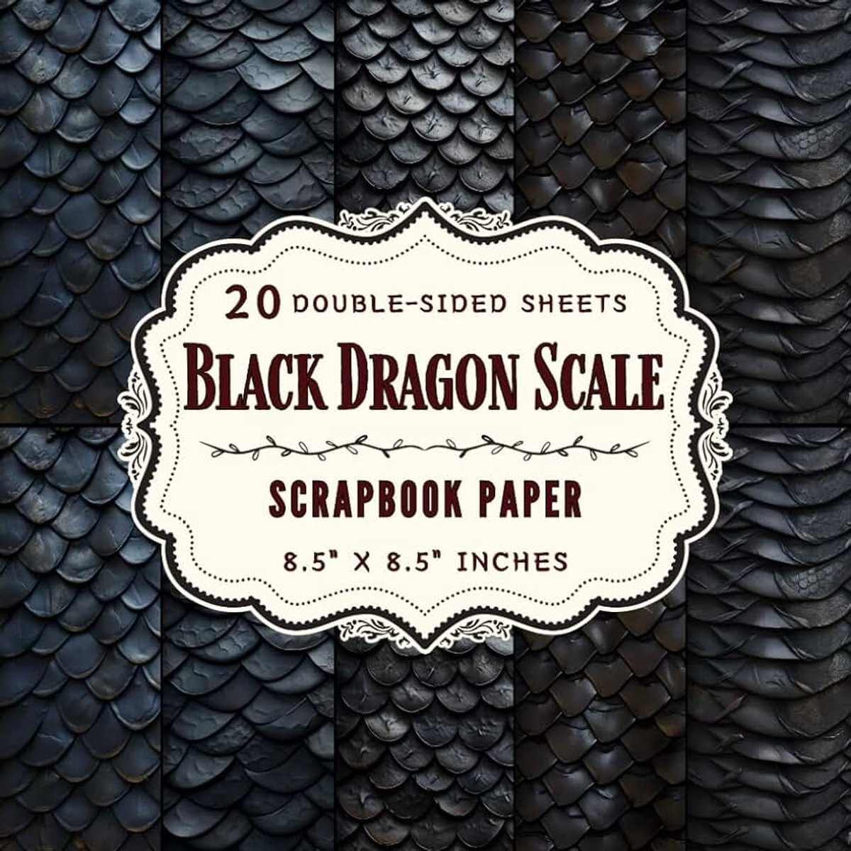 Dragon Scale Scrapbook Paper: 20 Double Sided Decorative Craft Paper Sheets | Ideal for Scrapbooking, Origami, Mixed Media Art, Card Making, & More | 8.5" x 8.5"