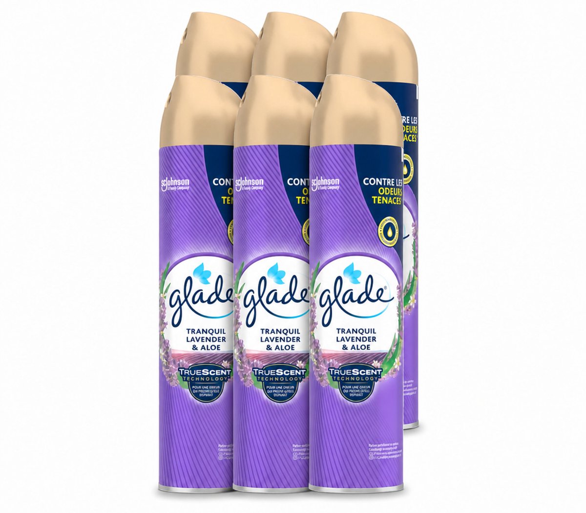 6 x Glade - Luchtverfrisser Spray - Tranquil Lavender & Aloë - 300 ml - Voordeelverpakking - 6 stuks