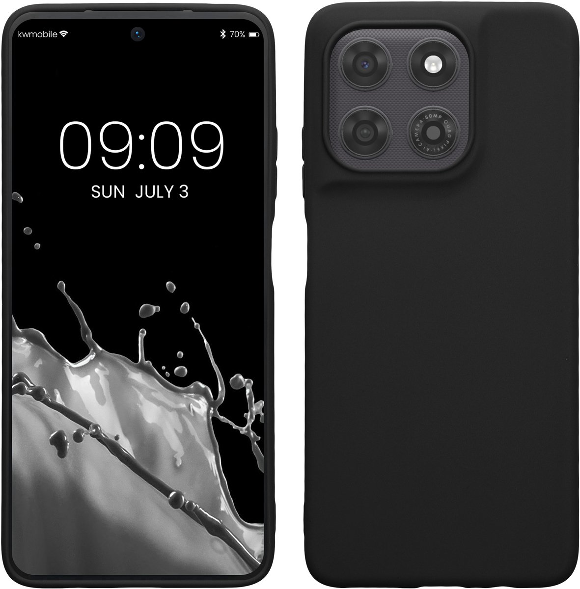 kwmobile telefoonhoesje geschikt voor Motorola Moto G37 Power - Hoesje voor smartphone - Back cover in mat zwart