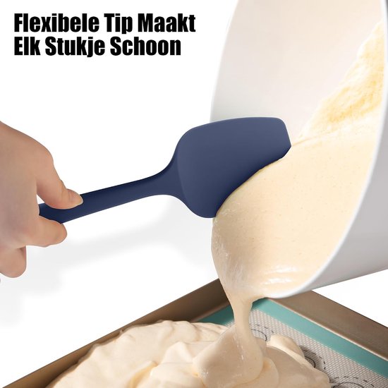 Siliconen lepelspatel, hittebestendig 315℃, 28,9cm, Marineblauw — afbeelding 4