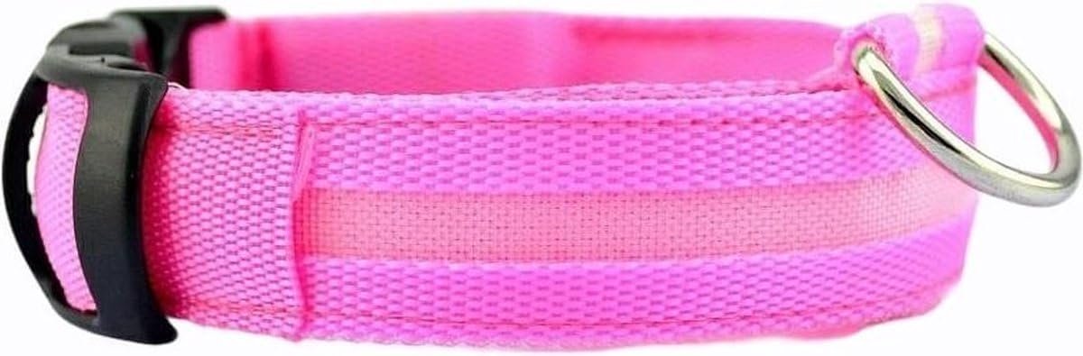 Roze LED Halsband voor Honden - Lichtgevend