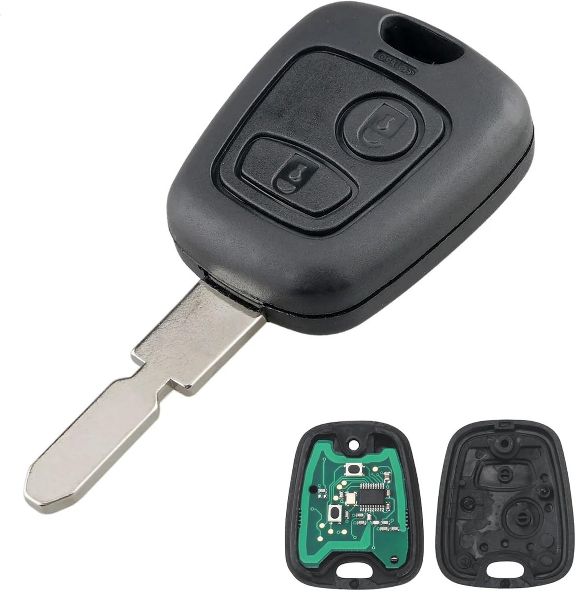 Horse 433MHz Afstandsbediening Sleutelhanger Vervanging voor Peugeot 207 308 406 407 408 607, 2 Knoppen Afstandsbediening Sleutel Case Shell Cover met ID46 Chip NE78 blade voor Citr-oe-n C4 C5