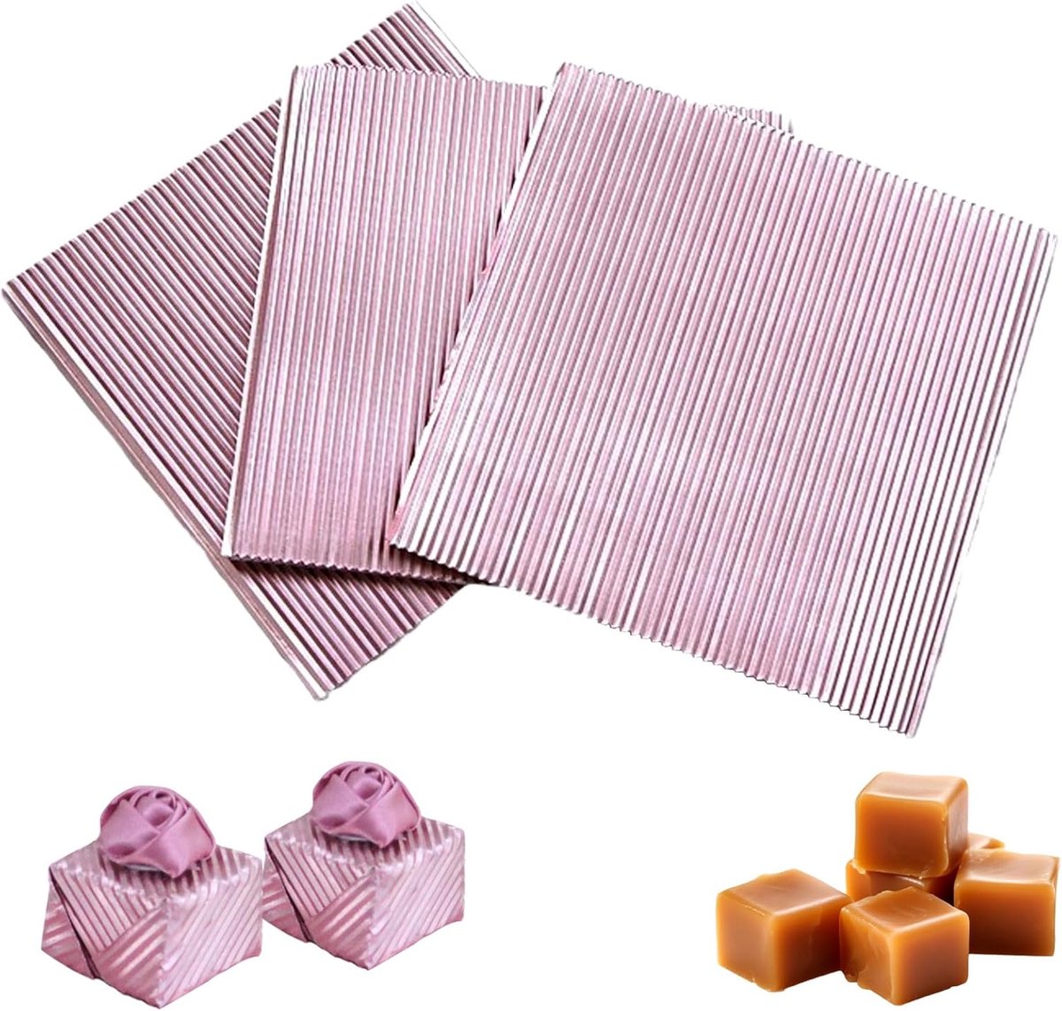 100 stuks chocoladepapier om in te pakken, chocoladeverpakkingspapier, verpakking voor chocoladereep, chocoladereep verpakking, voor cadeaupapier en DIY projecten (roze)