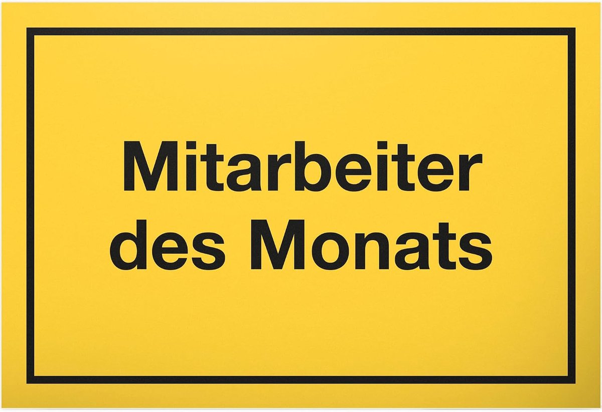 Medewerkers van de maand - oorkonde kunststof bord met spreuk (30 x 20 cm), grappig cadeau-idee kantoor - grappig artikel, grappig cadeau collega's, kantoor decoratie