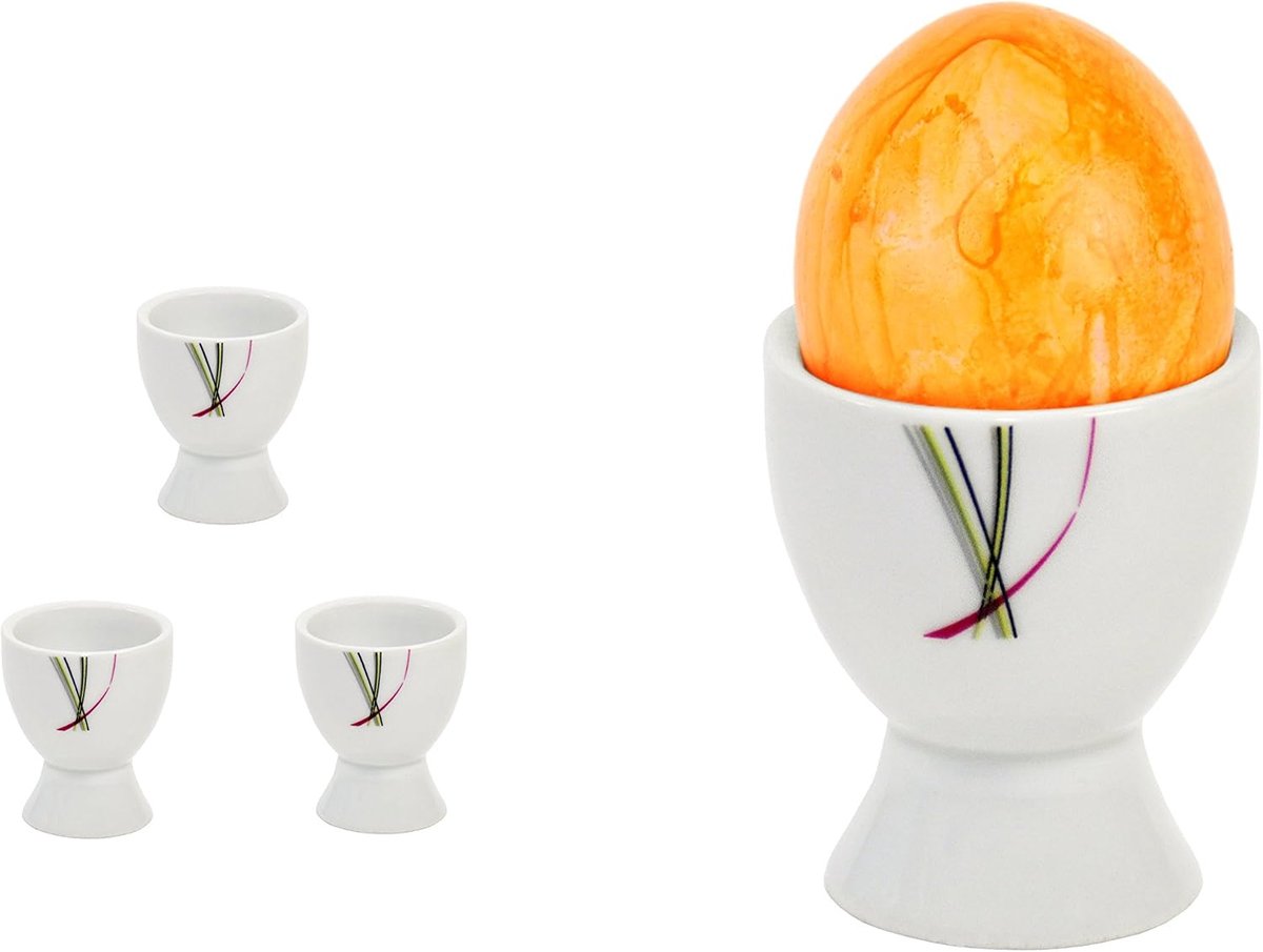 Well eierdopjes, 4-delige set, 4,8 cm, wit, keuze uit verschillende motieven