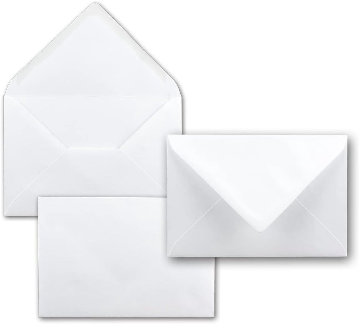 Briefumschläge in wit - 100 stuks - Kuverts in DIN B6 formaat 125 x 185 mm - 120 gram per m² - Groter dan DIN B6 voor extra dikke vouwkaarten - natkleefstof - ideaal voor Kerstmis en uitnodigingen