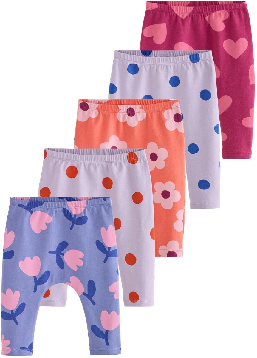 Next - Meisjes - Set van 5 babyleggings - Paars