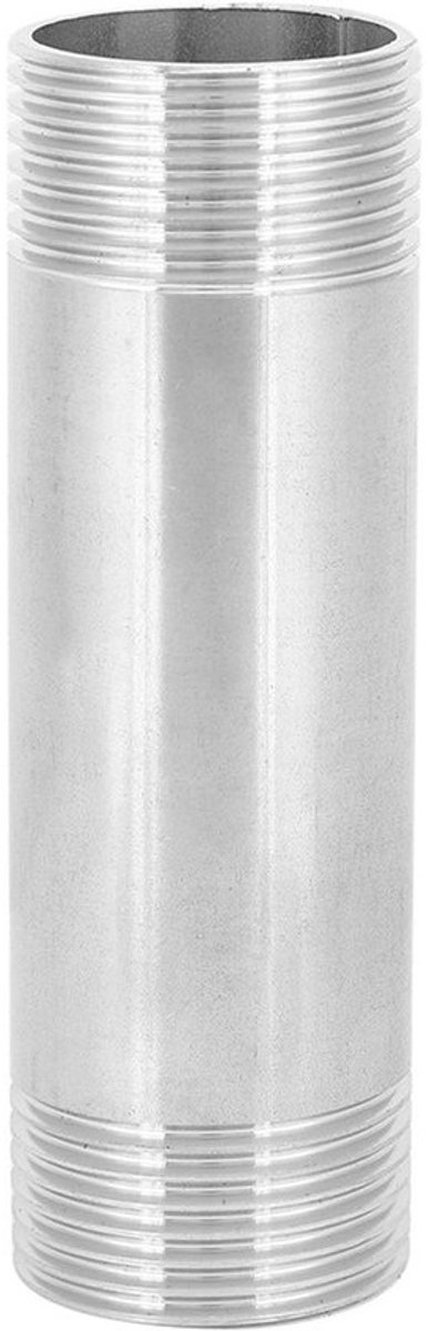 1 inch NPT naar 1 inch NPT Mannelijke Draad 304 RVS Nippel voor Pijpaansluiting en Verlenging van Buizen, Duurzaam en Corrosiebestendig