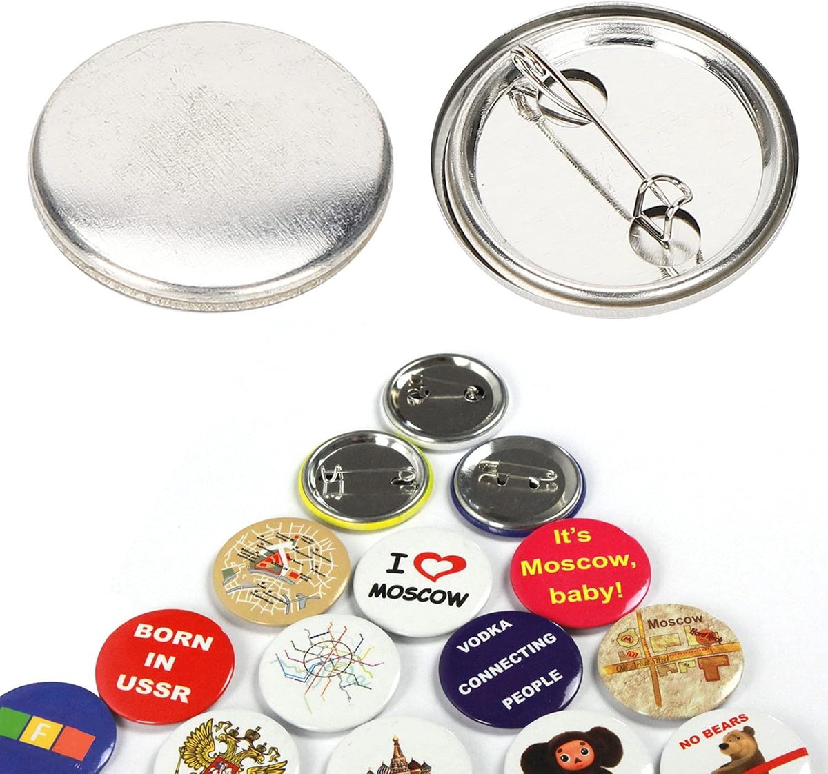 Pin-knop, 100 Stuks Ronde Badge Maken van Benodigdheden Duidelijke Knop Pin-badgeset voor Doe-het-zelf Handwerk Geschenken Souvenirs(32mm/1.3in)