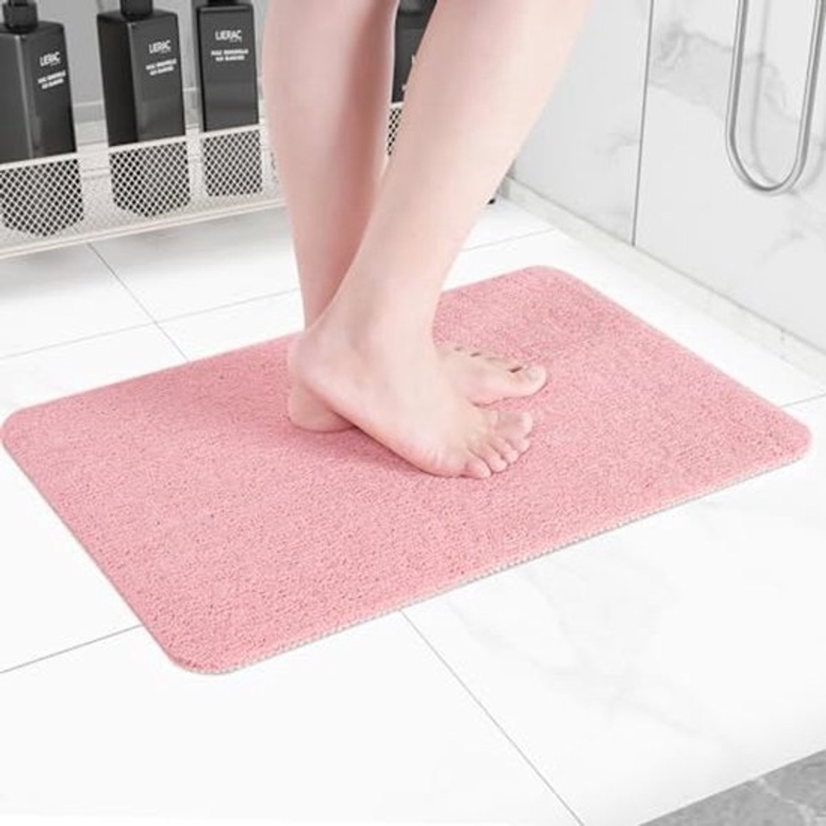Antislip badmat - Sneldrogende douchemat voor badkamer, keuken en meer - Roze 24 x 16 inch