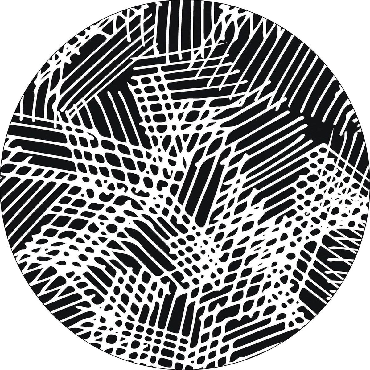 Ronde digitaal bedrukte muismat, antislip onderkant, voor kantoor en thuis, diameter: 22 cm