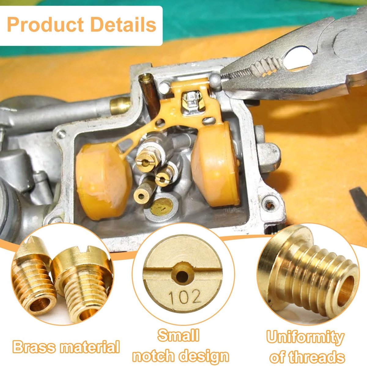 Hoofdmondstuk 12 stuks carburateursproeiers set carburateur hoofdmondstuk kit M5 75, 78, 80, 82, 85, 88, 90, 92, 95, 98, 100, 102