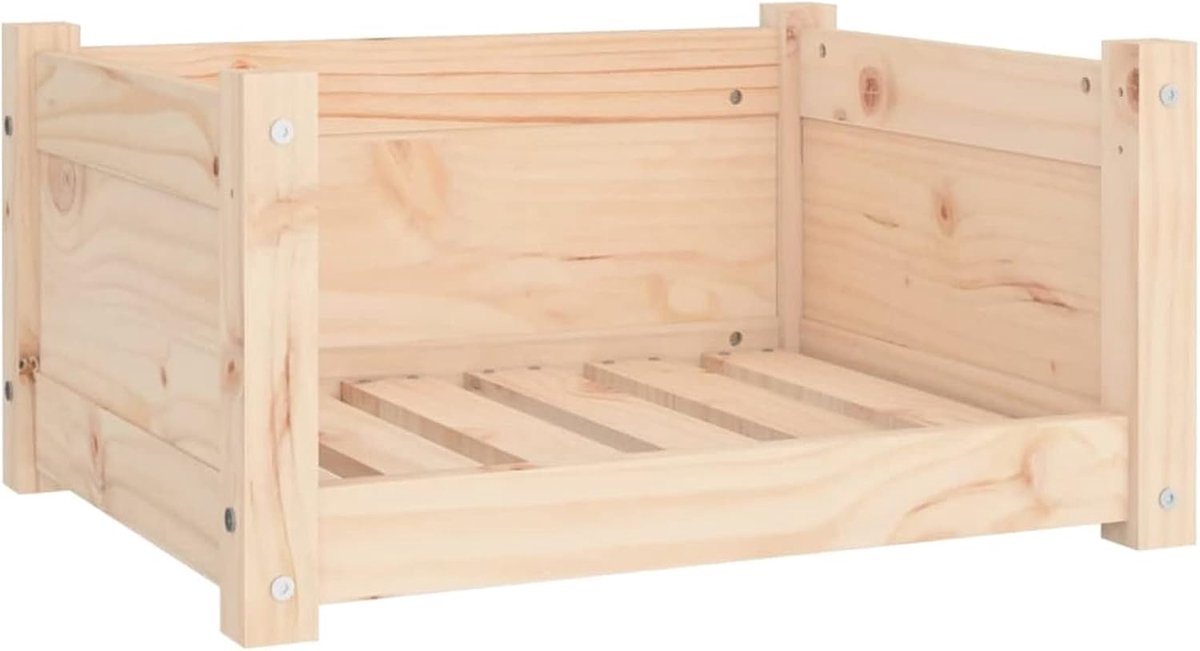 Hondenbed, kleine hondenbedden, hondenbank, kattenbed, hondenbed, klein hondenbed, rechthoekig hondenbed (geen kussen), 55,5 x 45,5 x 28 cm, van grenenhout