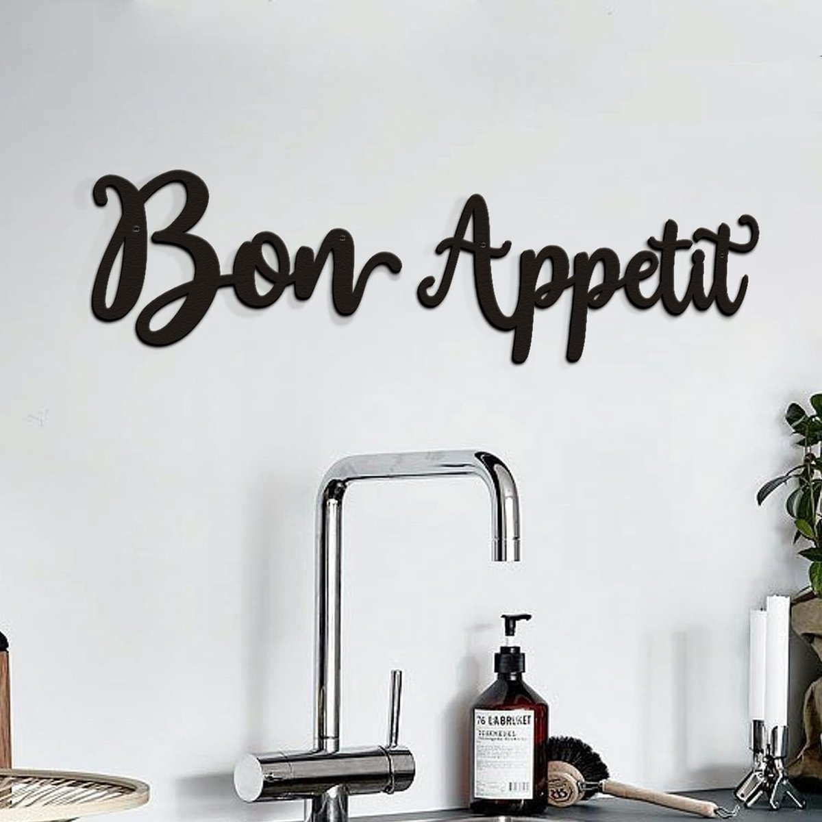 Appetit Muurdecoratie Bon Appetit Metalen Wandbord Boerderij Keuken Wall Art Eetkamer Koken Opknoping Borden Housewarming Gift