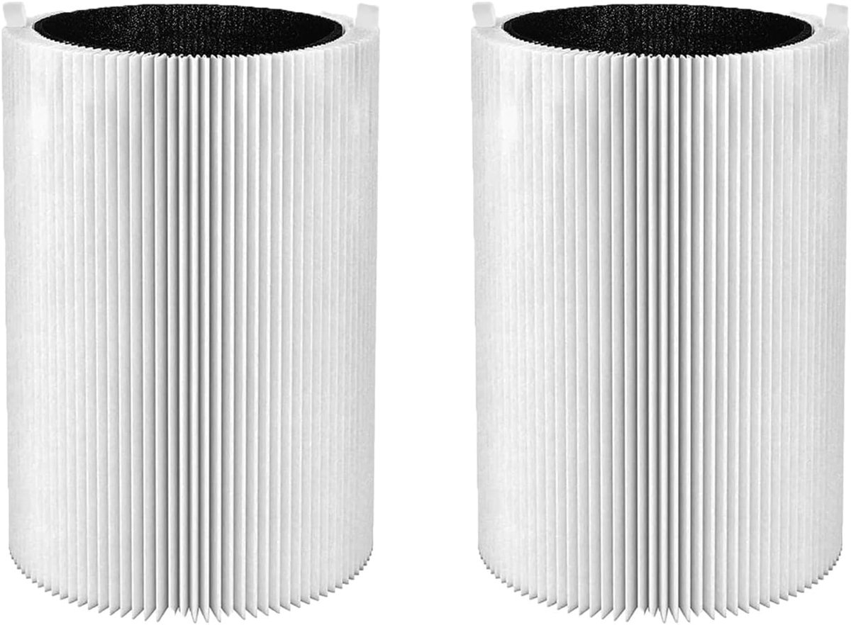 2 Pack 411 Vervangende Filter voor Blueair Blue Pure 411 411+ 411 Auto en Mini Luchtreiniger, 3-in-1 HEPA-filter