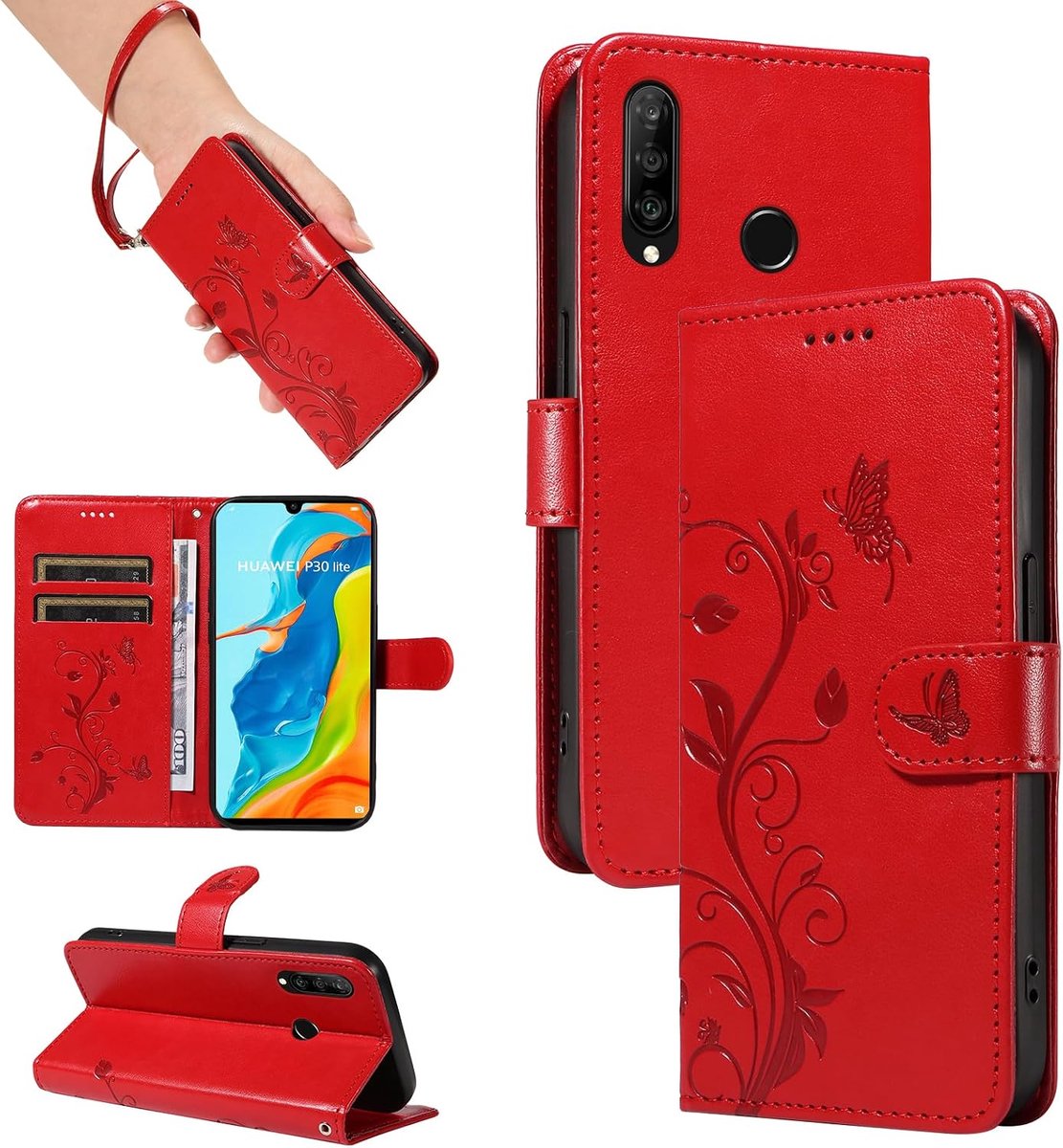 Hoesje voor Huawei P30 Lite, Rood