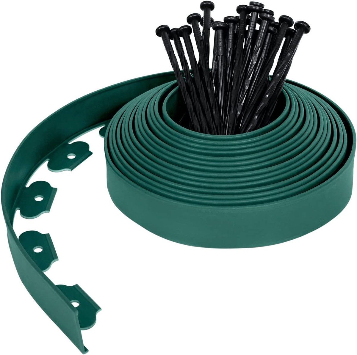 Flexibele Perkranden Plastic, Tuinrandpalissaden met Grondanker, Kromme Bloembedrand Maairand, Plastic Graskant Tuinhek (10m, Groen)