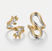 Goud & Zilverkleurige Elegante Combi Ringen Set - No-Fade - 316L RVS - Waterproof